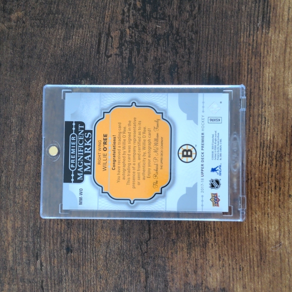 Upper deck hockey card auto Willie O'REE 2017 - Picture 2 of 2